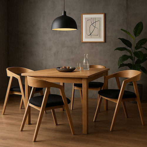 PRODUCENT Krzesło Dębowe KR-58 Tkanina Casablanca 2316 Czarna